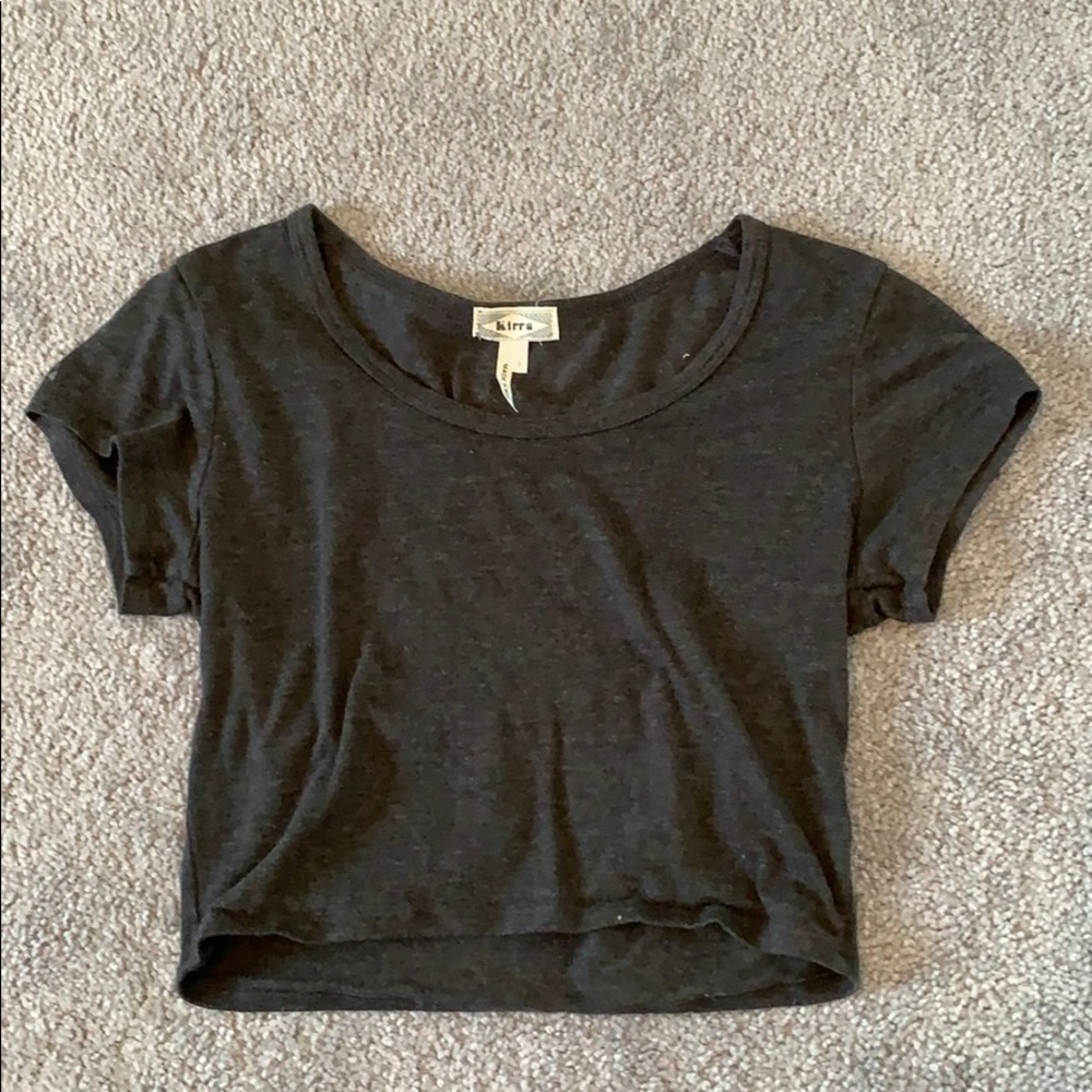 Gray crop top